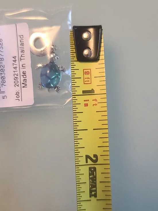 NWT Pandora Murano blue glass sea turtle silver dangling charm - Picture 5 of 6